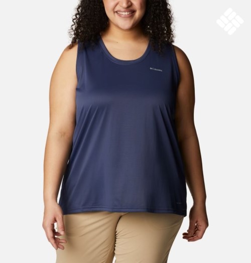 Women's Columbia Hike Tanks Navy | Plus Size CA-W1A63